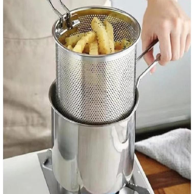 Panci penggorengan Makanan Kentang Sempol Gorengan Saringan Minyak dan Capitan Set 4 in 1/Deep Fryer