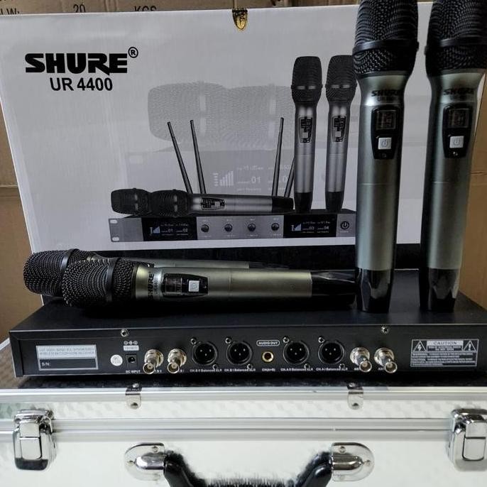 Mic Wireless Shure Ur 4400 Plus Hardcase Mic 4 Channel Handle