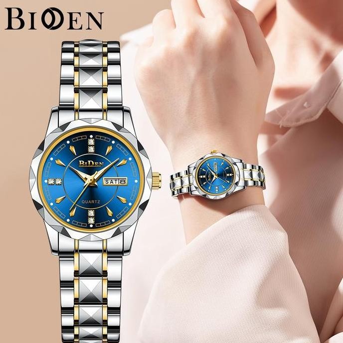 Biden Jam Tangan Wanita Anti Air Original Stainless Steel Kalender Jam Tangan Cewek