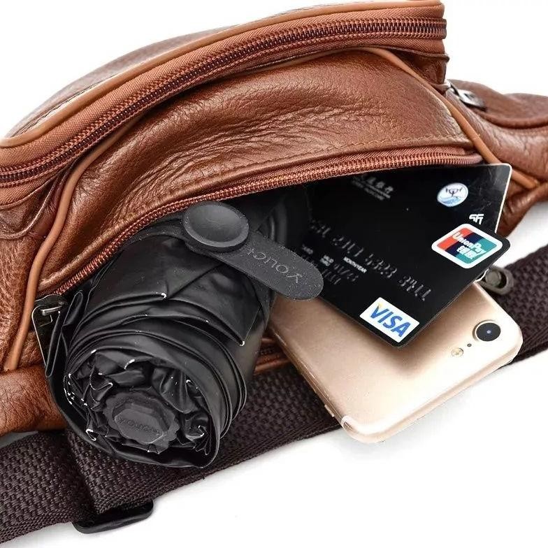 Tas Pinggang Kulit Sapi Asli Ukuran BesarTas Selempang Kulit Asli Waistbag Kulit Asli Pria Wanita