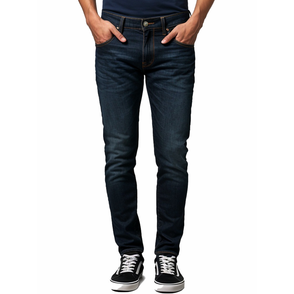 TOPTEN Celana Jeans Pria  Denim Stretch – Dark Blue Original