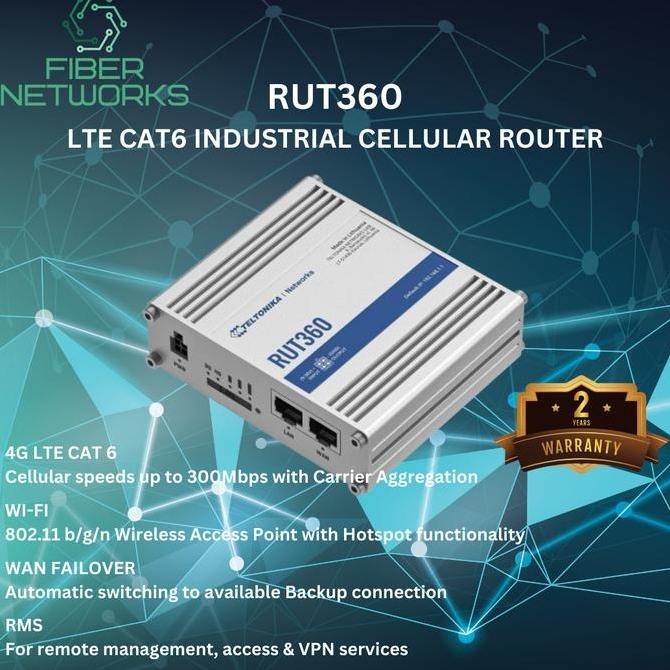 * TELTONIKA RUT360 4G LTE CAT 6 ROUTER WIFI BACKUP INTERNET *