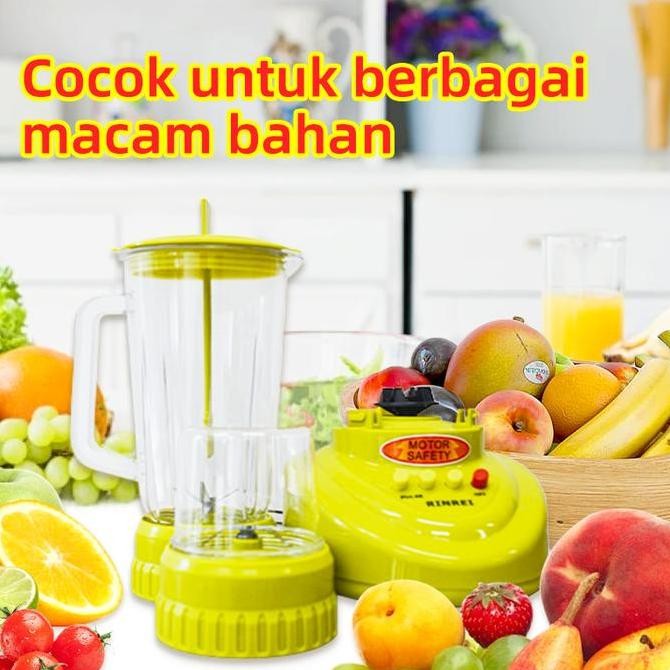 RINREI COD Blender 3in1 PLASTIK ANTI PECAH,Bahan Asli Indonesia,1500W Kuat & Tanpa Kimia,Chopper Dag