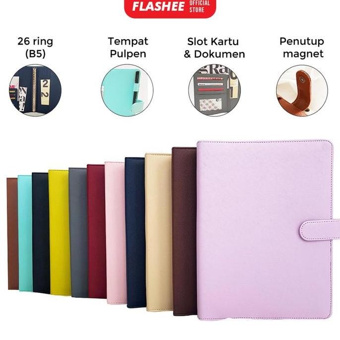 

Flashee Notebook Agenda Stationery Binder Organizer B5 26 Ring Berkualitas Termurah Cover Isi Ulang Paper Sekolah Hitam