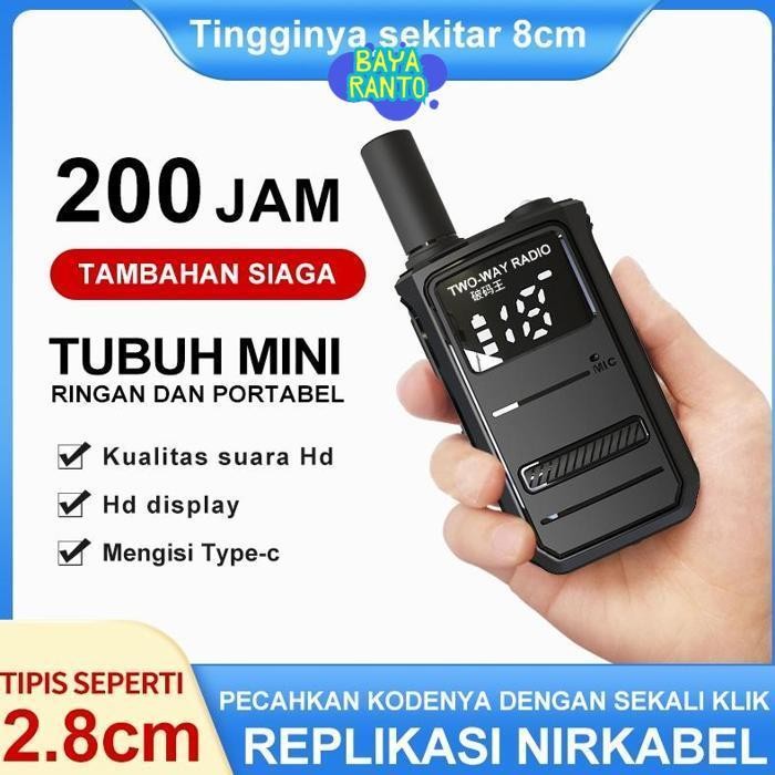wes-24 gs-56 New Arival MORQTOLA M8 Walkie Talkie HT Jarak Jauh 1km 3000 mAh Handy Talkie 1 Unit HT 
