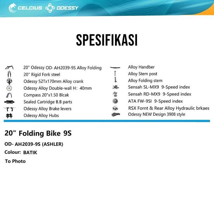 SEPEDA LIPAT ODESSY ASHLER - 9 SPEED