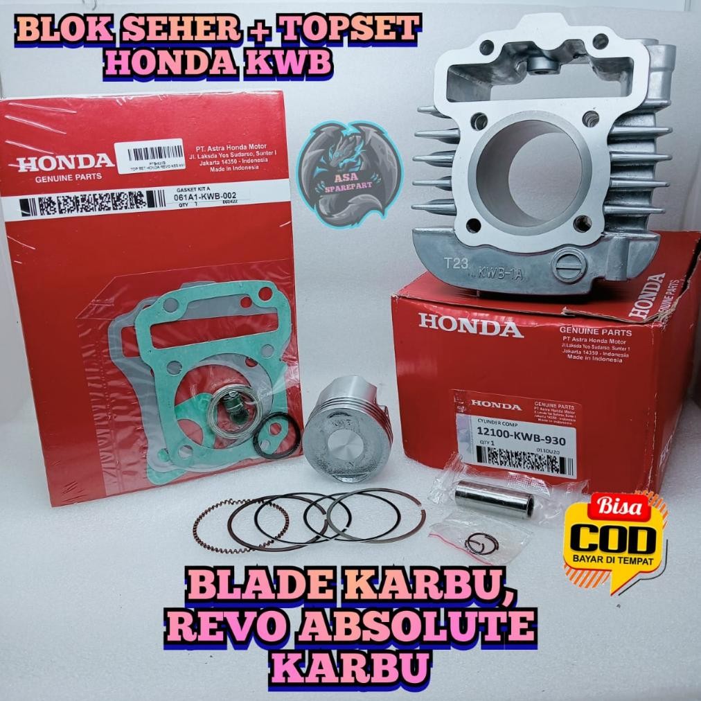 BLOK + SEHER SET + TOPSET Motor Honda KWb BLADE 110 KARBU , REVO Abs KARBU , Revo Fit Carbu BLOCK PI