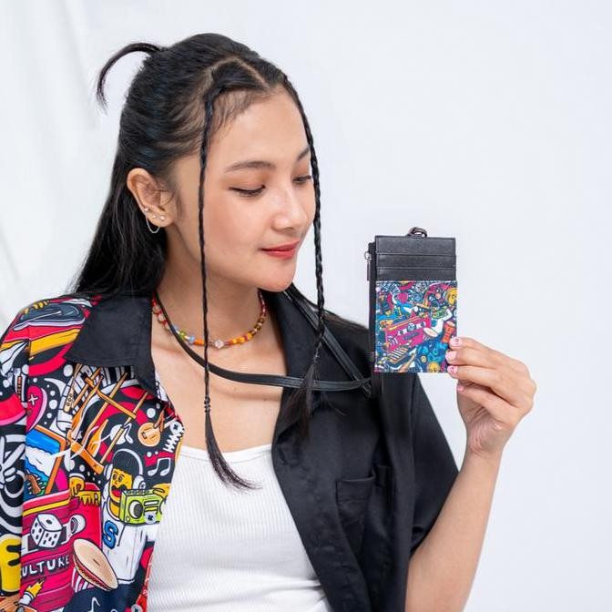 SOVLO ID Card / Tempat ID Card dengan Seleting / ID Card Lanyard - Tali ID Card Kerja