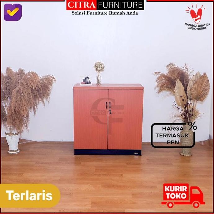 NEW Lemari Arsip Kayu 2 Pintu Buka Swing Pendek|Lemari Kantor Dokumen file