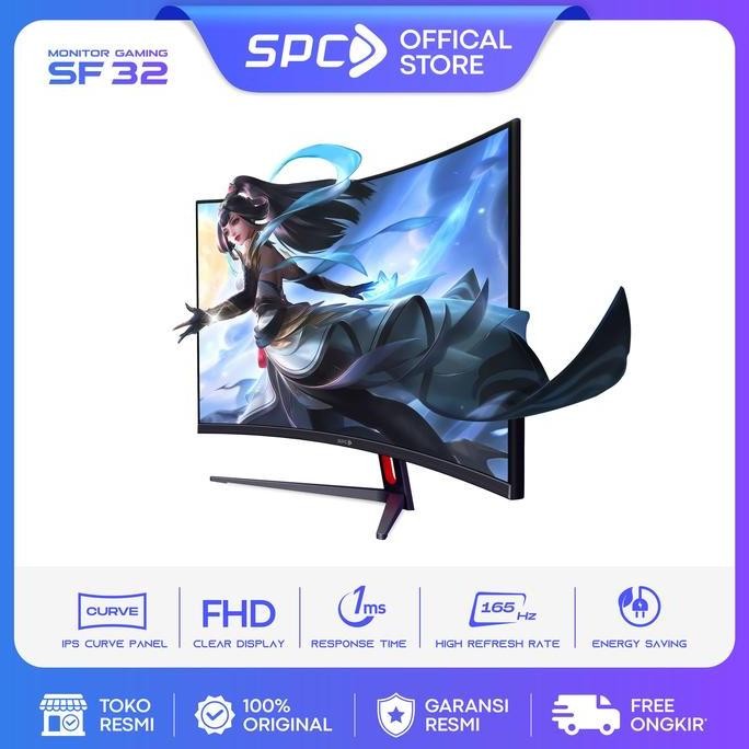 TERBARU - Monitor Gaming SPC SF 32 inch curve frameless FHD