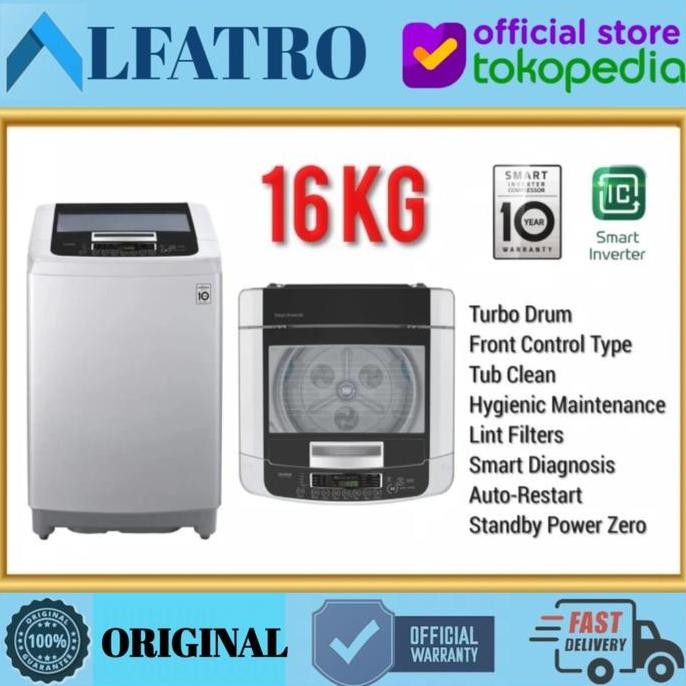 TERLARIS - MESIN CUCI LG 1 TABUNG 16kg T2516VSPM SMART INVERTER T2516 TOP LOADING