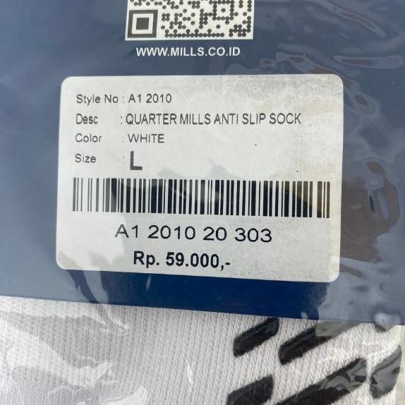 Kaos Kaki Mills Original Quarter Anti Slip Socks A1 2010 BNWT