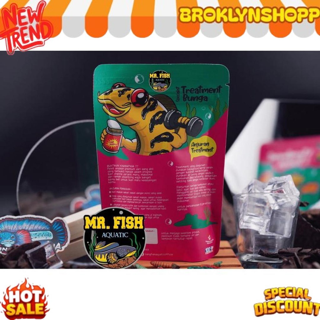 Murah PELET ANDALAN Mr. fish bukan BANG FISH  AQUATIC 60gram UNTUK PROGRES BUNGA CHANNA MARU