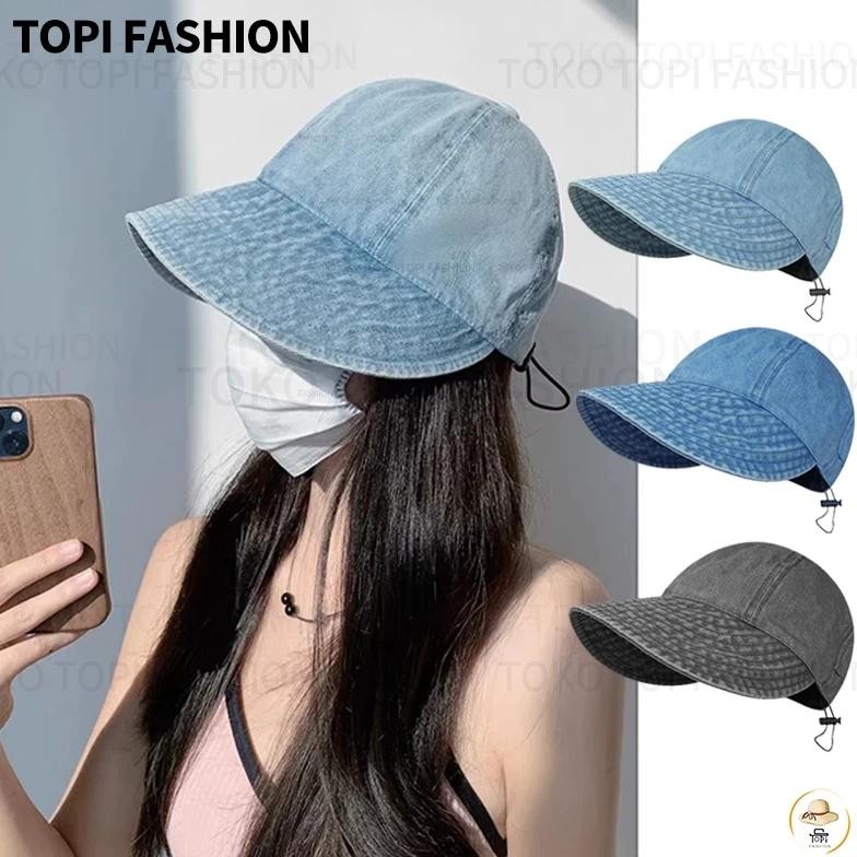 Topi Korean style kualitas import / Topi wanita bucket murah topi koboi wanita dapat dilipat topi de