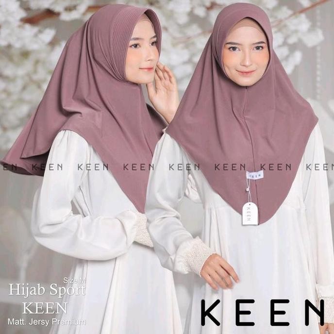 (Good) KEEN HIJAB INSTAN BERGO INSTAN M L MATT JERSEY PREMIUM ORI BY KEEN Kerudung Panjang Muslim Ca