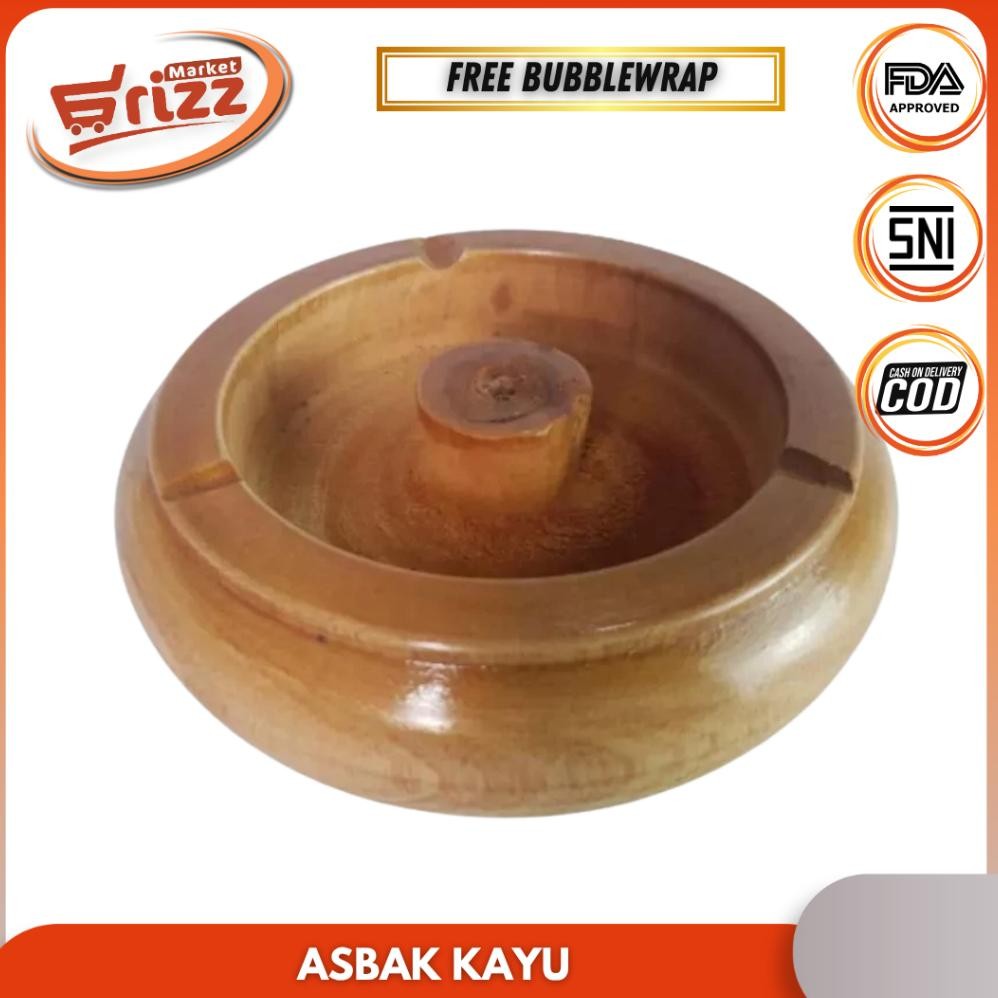 Asbak Kayu I Asbak Aesthetic I Asbak Cantik I Asbak Rokok Bulat Tebal Asbak Cafe Rokok Abak Elegan B
