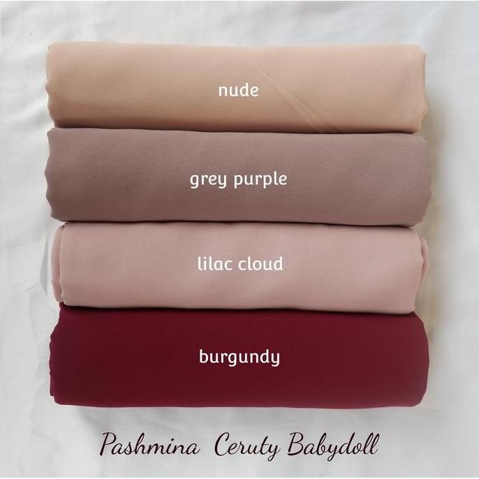 (Good) Pashmina Ceruty Babydoll Premium pasmina Ceruti Kerudung Jilbab Annamaa Ungu Lavender Nude Bu