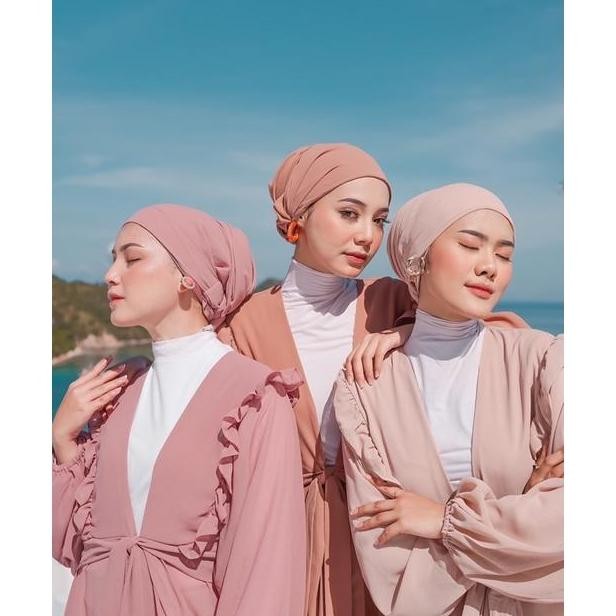 (Good) Koyu Hijab Turban Instant / Pasmina Instant Ceruti Turban