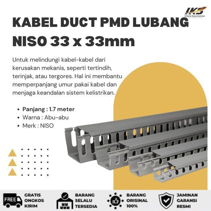 ] Kabel Duct Lubang / Cable Protector NISO PMD - 33x33mm