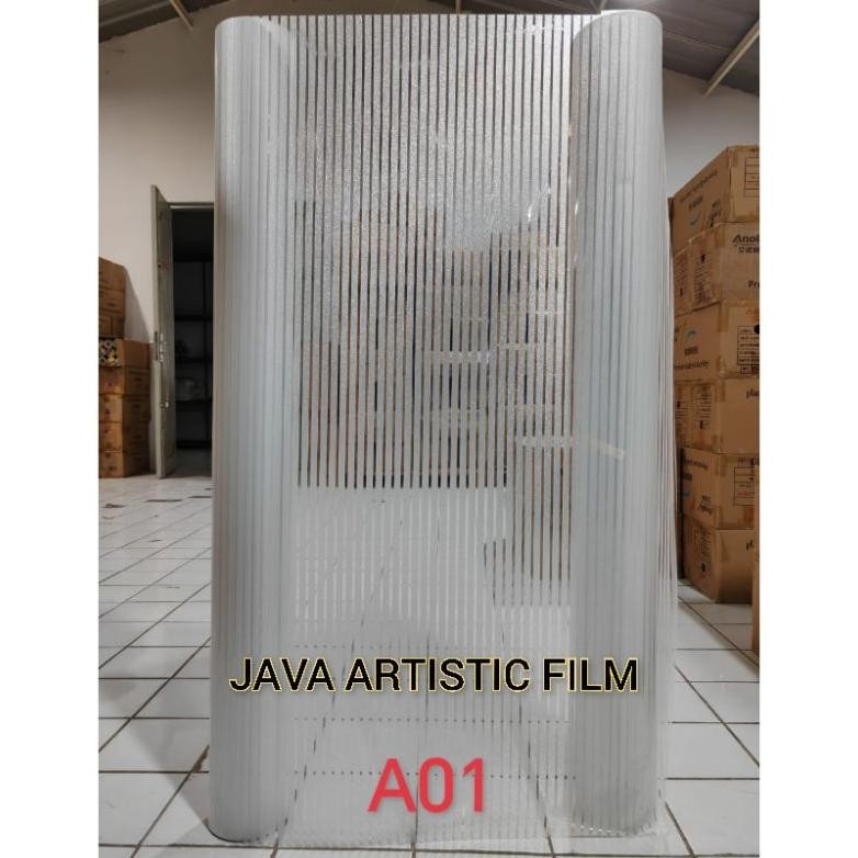 ACH - stiker kaca motif garis garissandblas motif garis-garis