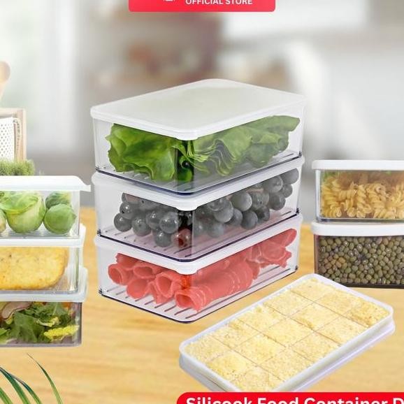 Silicook Food Container Deep Korean 1 Food Container Organizer Kotak Makanan Penyimpanan Kulkas Frid