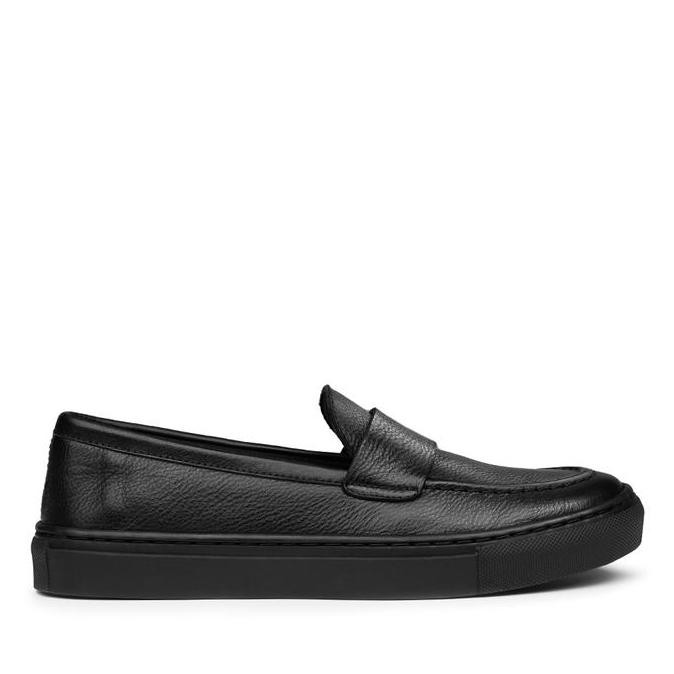Prabu - Samira Black Sepatu Slip On Sneakers Kulit Wanita Hitam TT