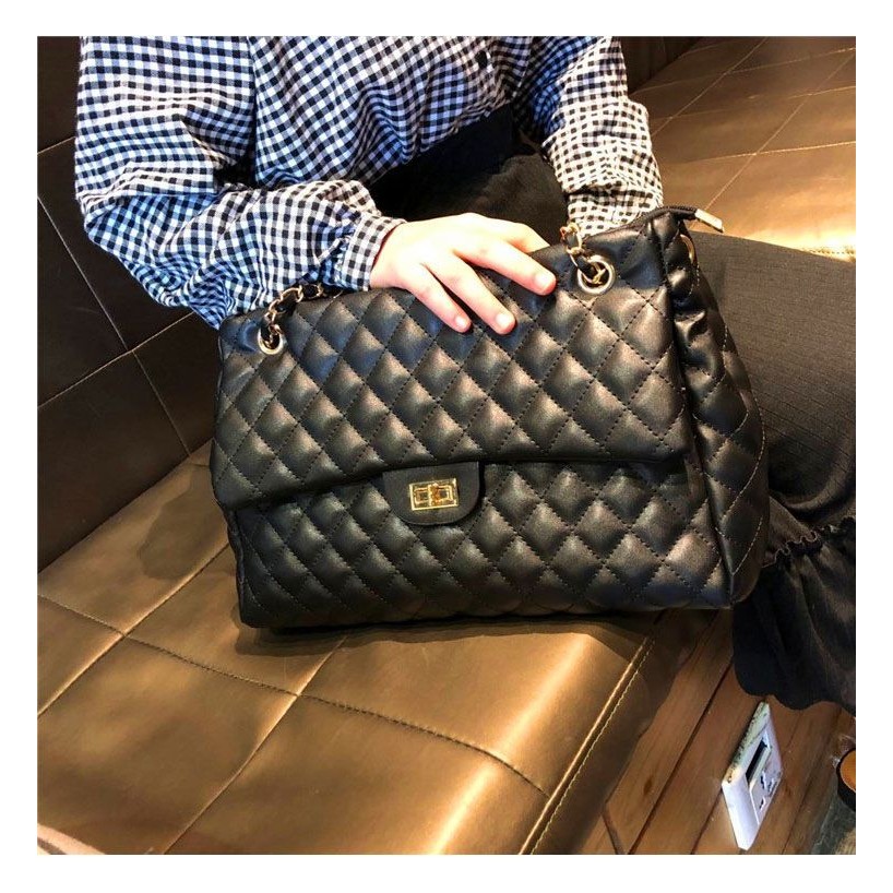 Tas Kulit Asli untuk Wanita,Tas Selempang Kapasitas Besar, Gaya Chanel Serbaguna,  Tas Bahu