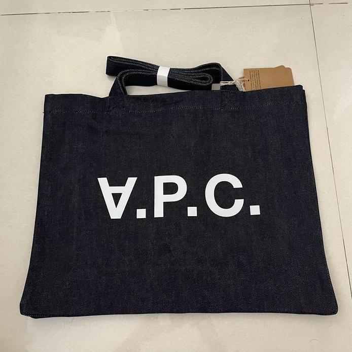ready stock APC Tote Bag Blue Denim - East West