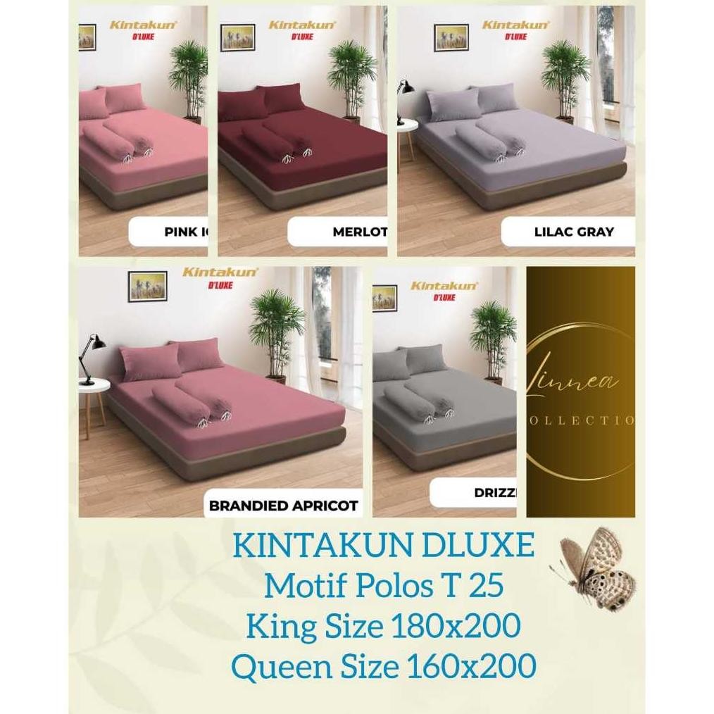 Sprei Kintakun Sprei 180X200 Sprei 160x200 T25 DLUXE MOTIF POLOS /Sprei Kintakun 180x200/Sprei Kinta