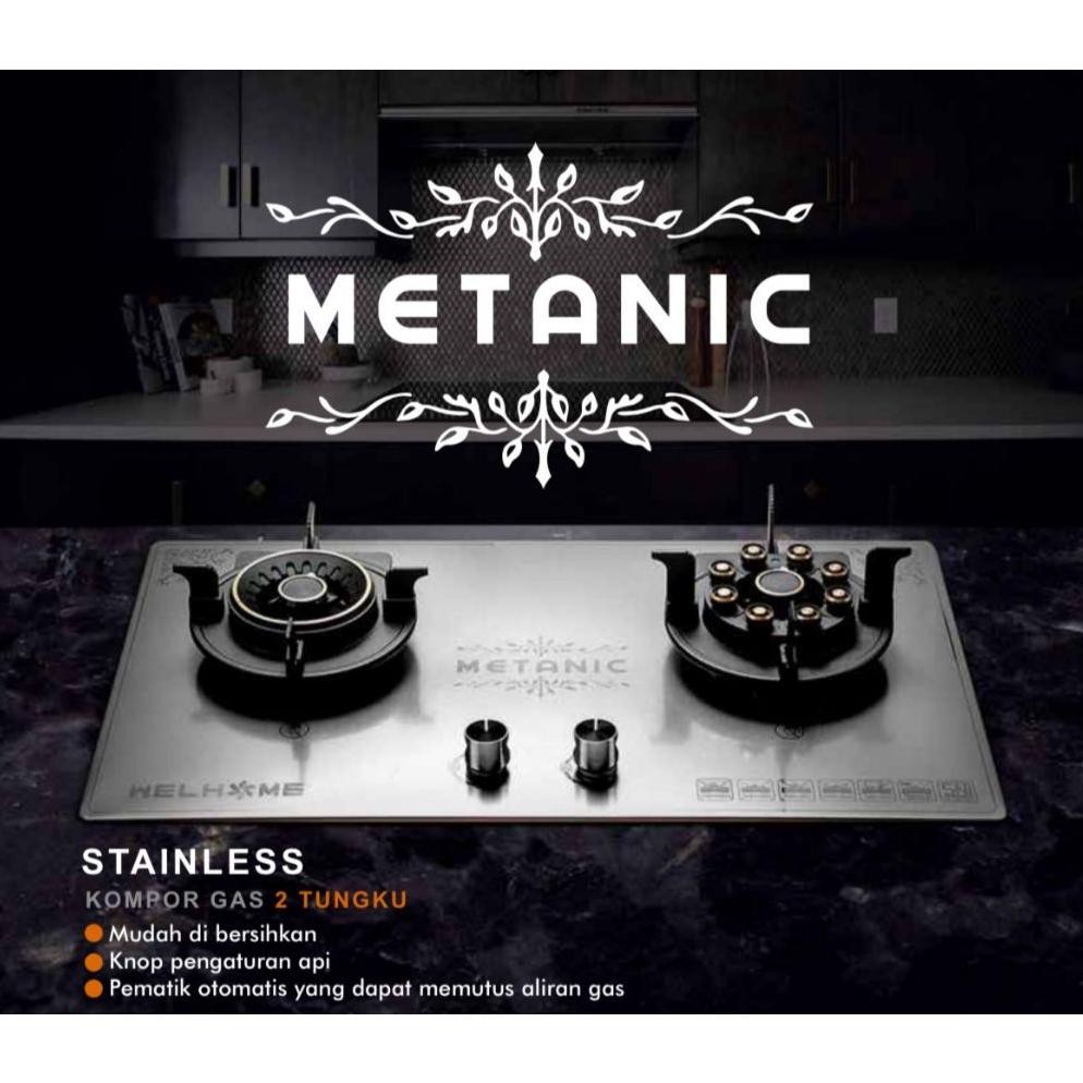WELLHOME KOMPOR TANAM GAS WELHOME 2 TUNGKU STAINLESS TUNGKU BISA LIPAT / KOMPOR TANAM STAINLESS META