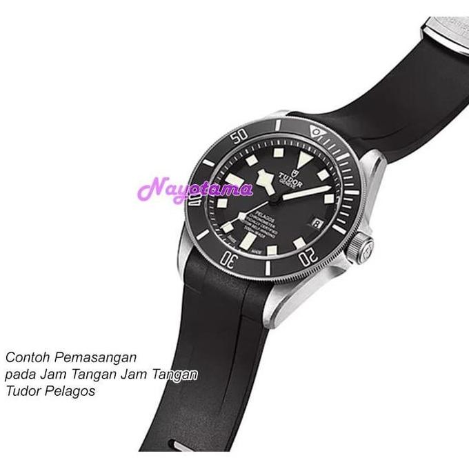 Ready  22mm CRAFTER BLUE TD02 Rubber Strap HITAM Tudor Pelogos