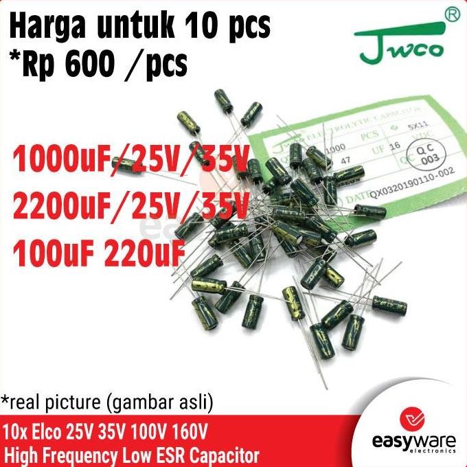 3X ELCO HIGH FREQUENCY LOW ESR ELCO 100UF/160V 220UF/100V 1000UF/25V/35V 2200UF/25V/35V ELEKTROLIT K