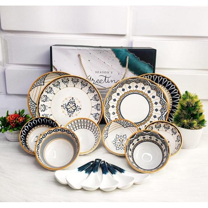 [ HAMPERS DAN SOUVENIR ] Mangkok Piring set premium/ Mangkok set