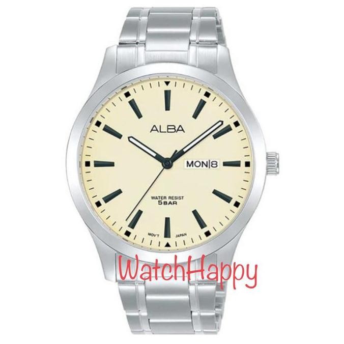 Ready  ALBA AJ6161X1 QUARTZ DAY DATE STAINLESS STEEL BAND AJ6161 100%ORIGINAL