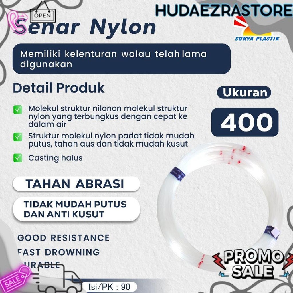 Murah Senar Cap Ikan Kakap  Ukuran 400 (25)  per Roll /Tali Senar Pancing / Senar Layangan