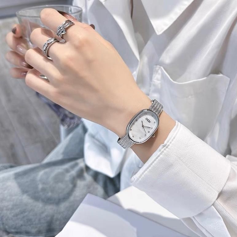 (Best) Jam Tangan Rantai Oval Original GEDI Jam New Fashion Korea CA048