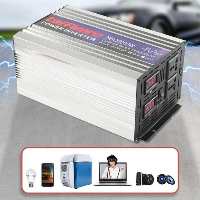 Power Inverter Sinus Murni Taffware Pure Sine Wave Pengubah Arus Listrik Dc 12V To Ac 220V 5000 6000