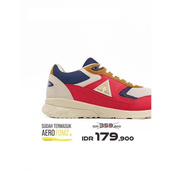 Aerostreet 37-44 Osaka Krem Merah Navy - Sepatu Sneakers Sport - 37 [terlaris]