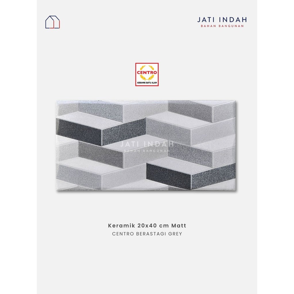 Keramik Motif Batu Alam Matt 20x40 Centro Berastagi Grey