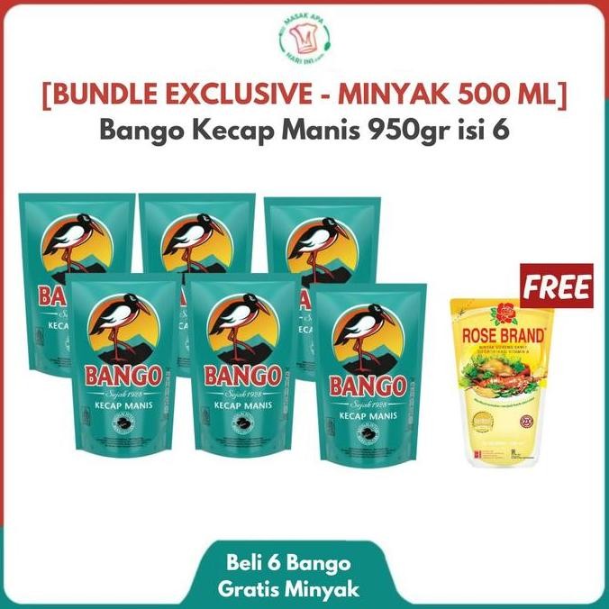 

Grosir [Bundle Exclusive - Free Minyak 500Ml] Bango Kecap Manis 950Gr Isi 6
