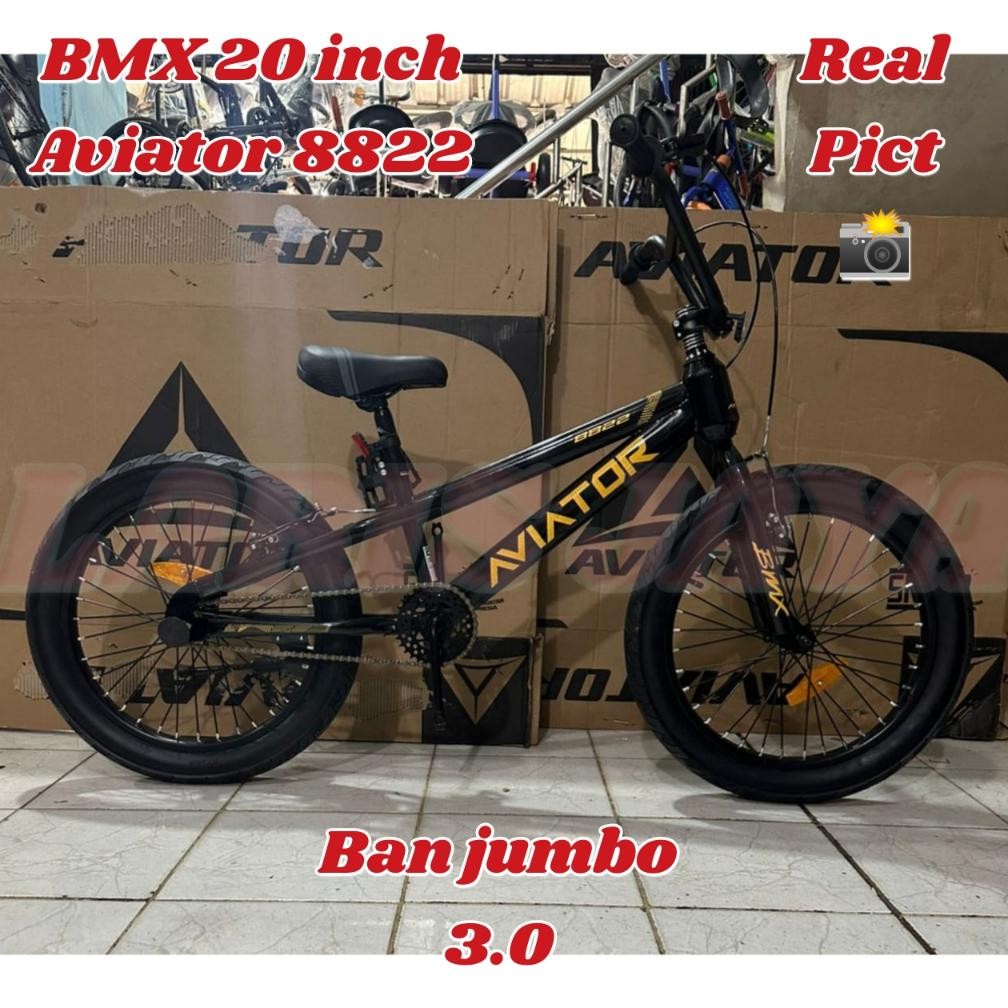 SEPEDA ANAK BMX 20 INCH AVIATOR 8822 BAN 3.0  BY AVIATOR TERBARU