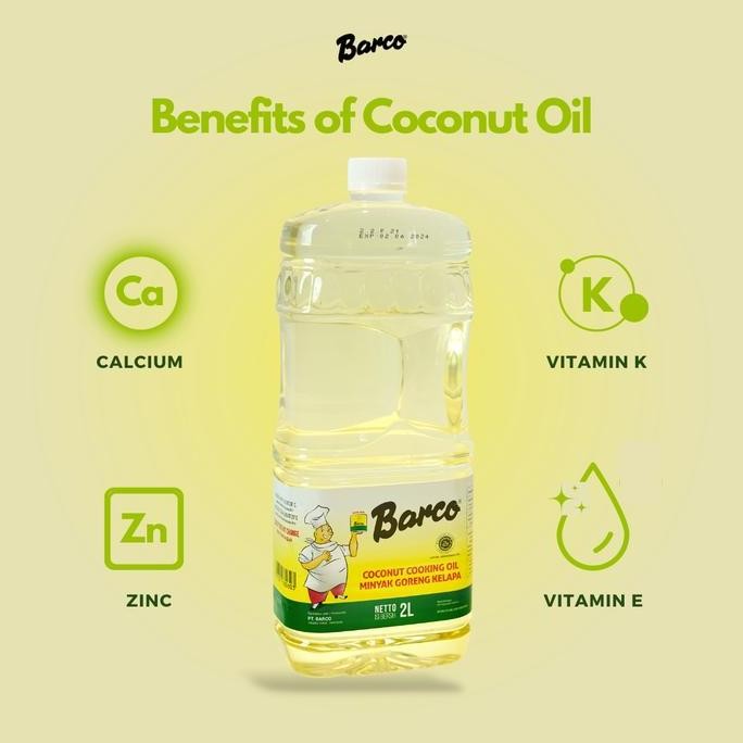 Grosir Minyak Goreng Kelapa "Barco" Botol 2 Liter - 1 Dus (6 Pcs)