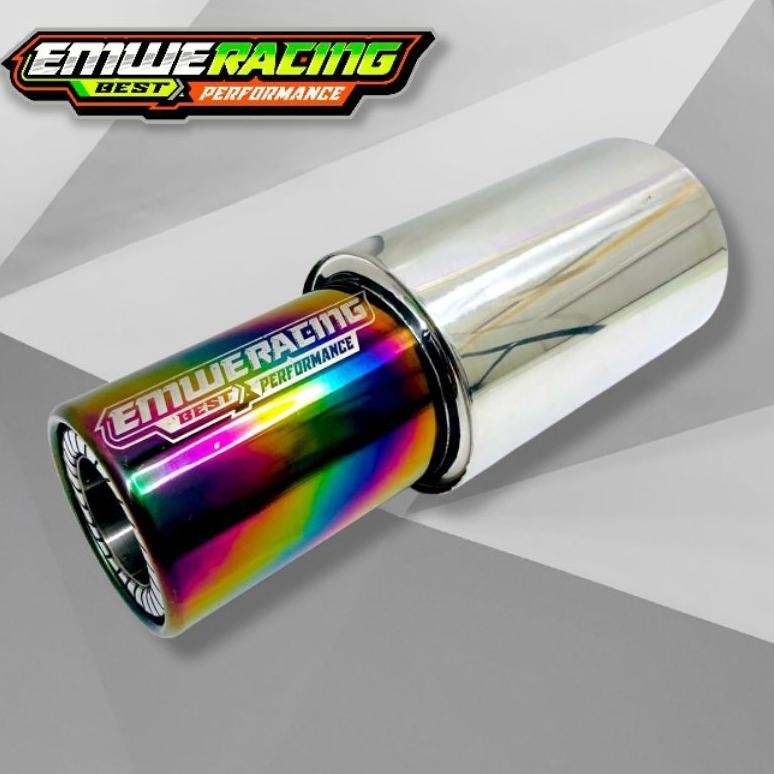 KNALPOT Mobil EMWE RACING GRONEL SEDET PELANGI FULL STENLIS Ngebas Adem Bulet Empuk Gahar Bass Inlet