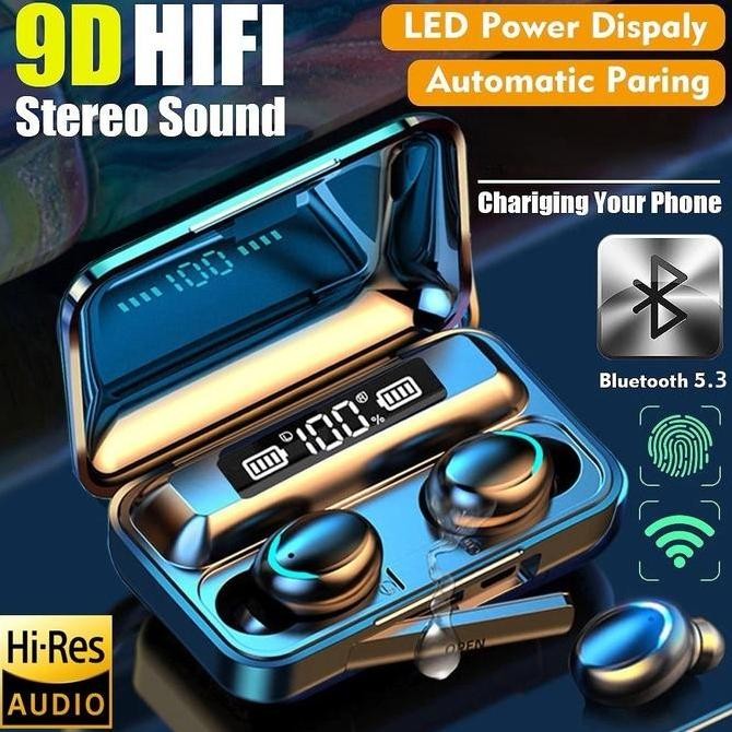 DF47 }} F9-5 Earbud Gaming Mode Ganda Bluetooth Headphone Handsfree Kontrol Sentuh TWS Nirkabel Taha