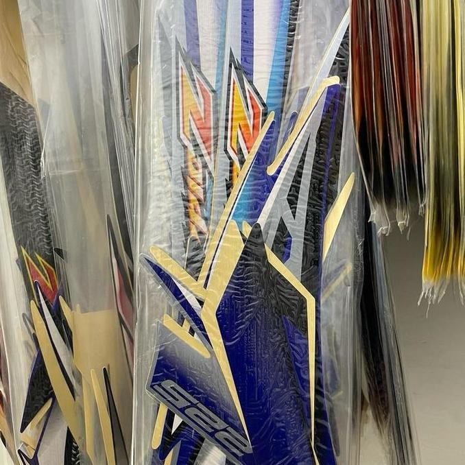 DF337>> STIKER STRIPING MOTOR SCORPIO Z 2008 BIRU