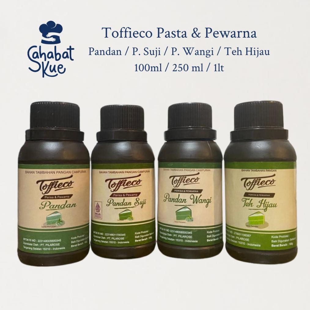 

TERMURAH Toffieco Pasta Pandan / Pandan Suji / Pandan Wangi / Teh Hijau (100ml/250ml/1lt) - Toffiena Siap kirim