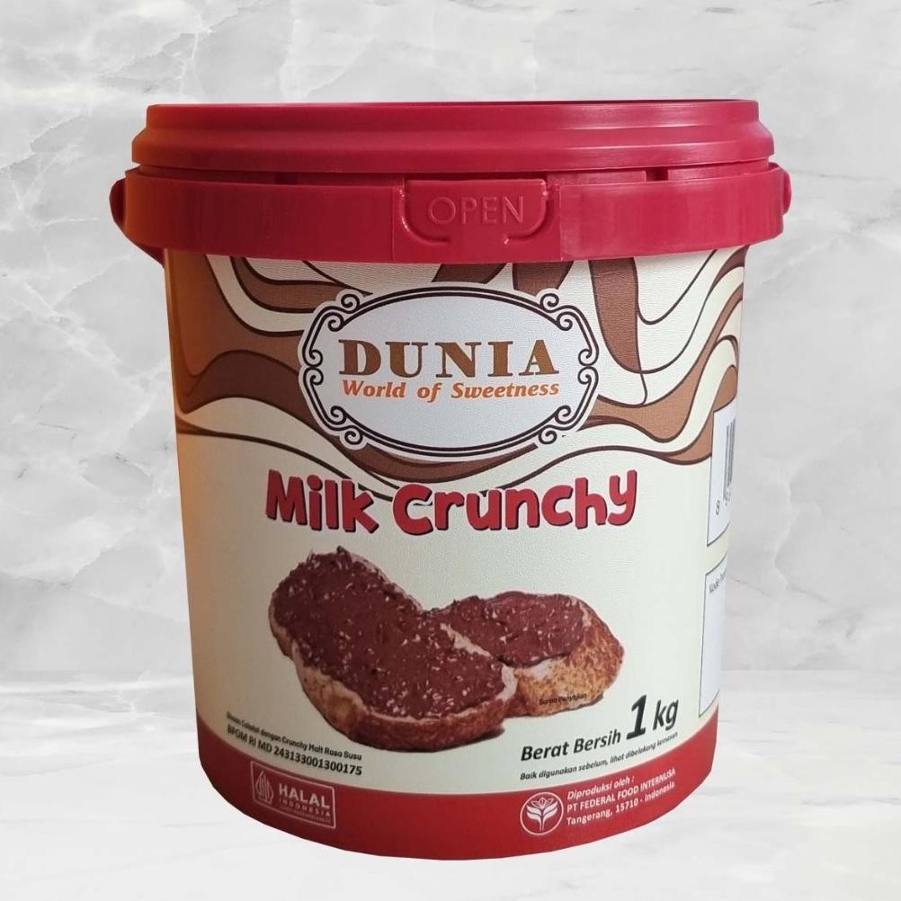 

TERMURAH Dunia Spread Crunchy Milk 1 Kg Pail Milky Cokelat Siap kirim