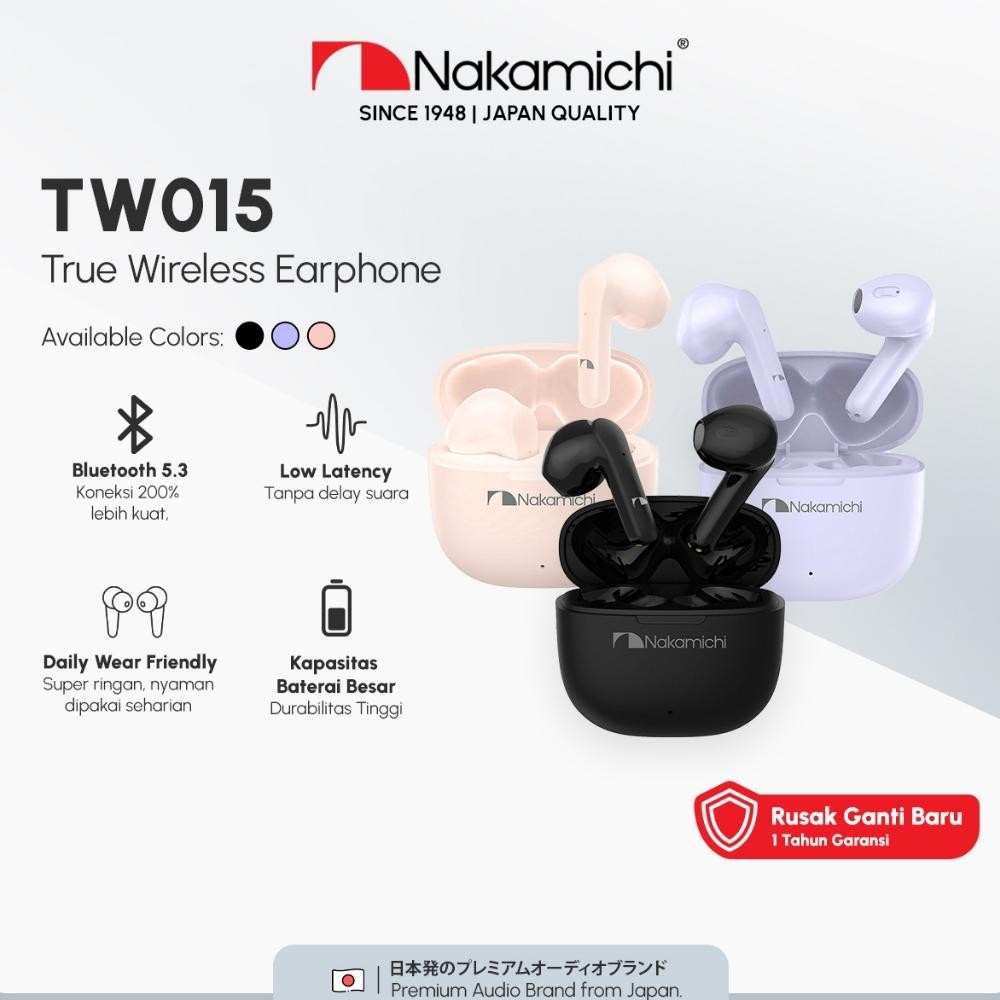 Nakamichi TW015 True Wireless Earphone Bluetooth Gaming TWS HD