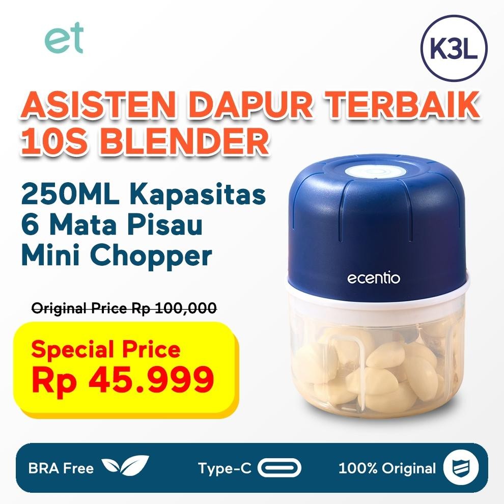 Promo Hemat ?10 Detik Chooper?Et.Mini Chopper Kecil Blender Portable 6 Bilah Pisau Bumbu 304 Stainle