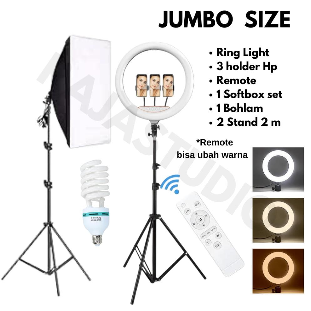 Ringlight Besar 45 Cm LED Ring Light Lampu Make UP MUA Best Cahaya Terang Light Stand